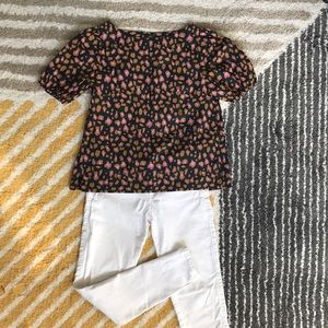 J Crew Cotton Puff Sleeves Top